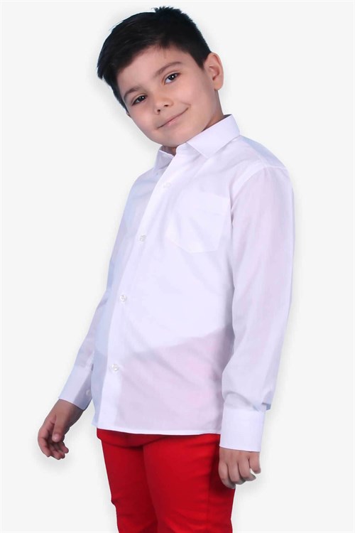 EBRU Erkek Çocuk Gömlek Basic Beyaz (5-13 Yaş)