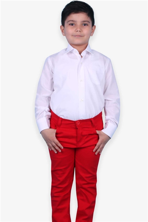 EBRU Erkek Çocuk Gömlek Basic Beyaz (5-13 Yaş)