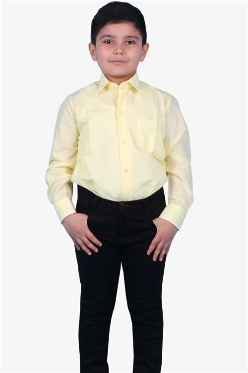 EBRU Erkek Çocuk Gömlek Basic Sarı (6-14 Yaş)