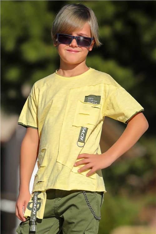 Jack Lions Erkek Çocuk Tişört Aksesuarlı Sarı (1-16 Yaş)