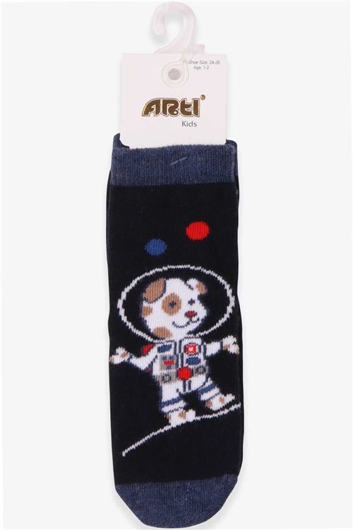 Katamino Erkek Çocuk Soket Çorap Uzay Temalı Lacivert (1-2-5-6 Yaş)