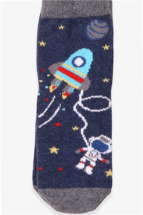 Katamino Erkek Çocuk Soket Çorap Uzay Temalı İndigo (1-2-5-6 Yaş)