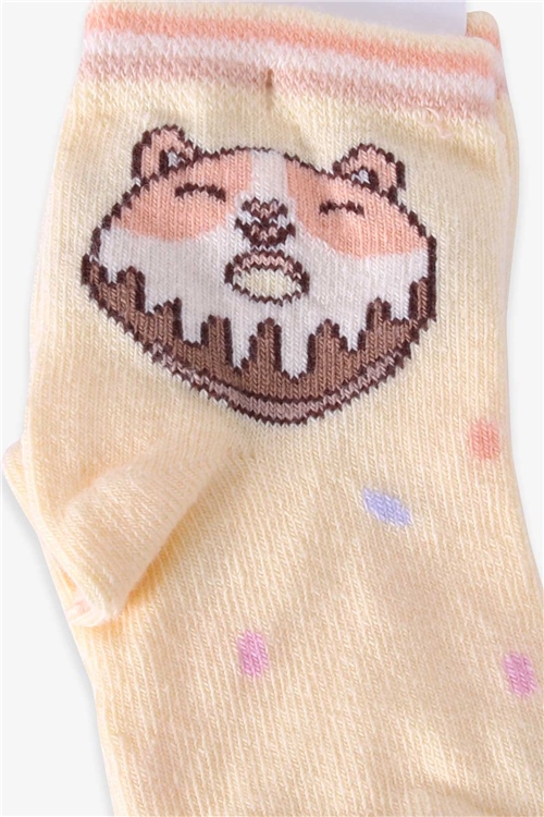 Katamino Kız Çocuk Soket Çorap Donut Desenli Sarı (1-2-9-10 Yaş)