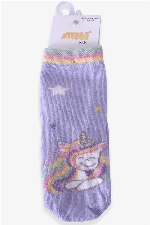 Katamino Kız Çocuk Soket Çorap Unicorn Lila (1-2-9-10 Yaş)
