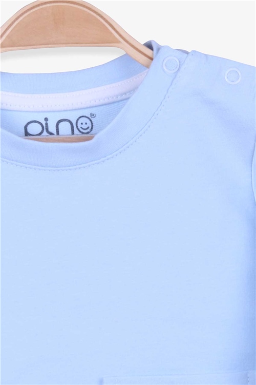 Pino Erkek Bebek Sweatshirt Arma Baskılı Açık Mavi (4 Ay-1.5 Yaş)